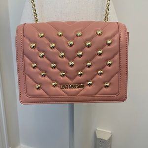 Love Moschino Heart Quilted Crossbody Chain Strap